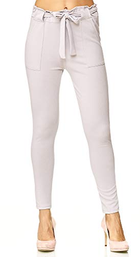 Elara Damen Stretch Hose Slim Fit Chunkyrayan 7722 Lt.Grey 38/M von Elara