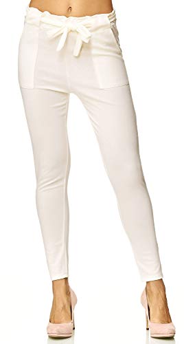 Elara Damen Stretch Hose Slim Fit Chunkyrayan 7722 White 42/XL von Elara