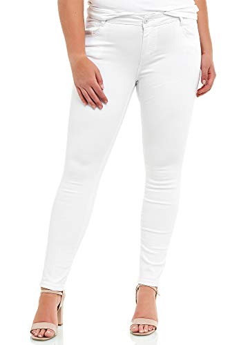 Elara Damen Stretch Jeans Übergrößen Chunkyrayan G09-1 White 36 (S) von Elara