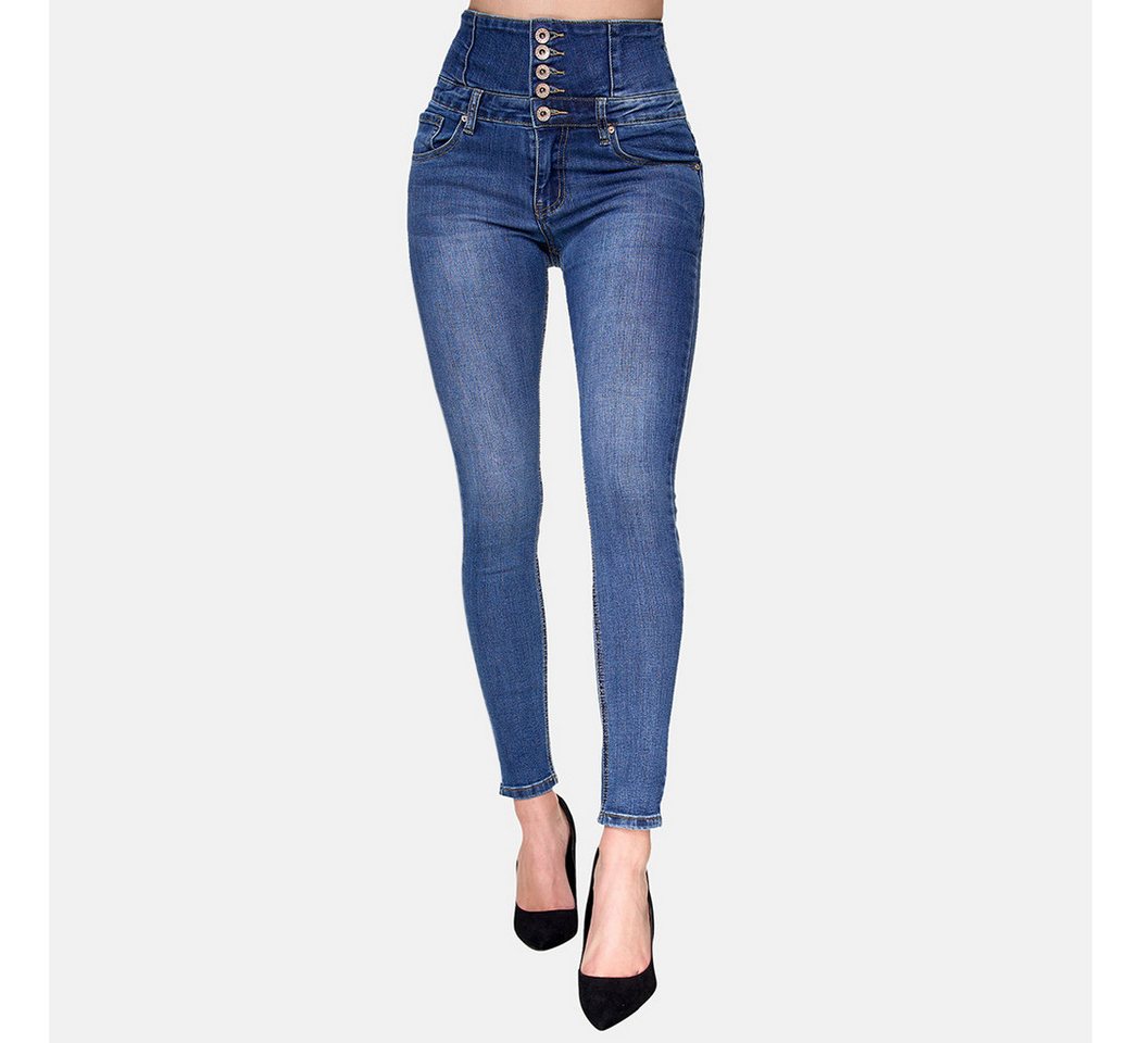 Elara High-waist-Jeans Elara Damen stretch Jeans Skinny High Waist (1-tlg) von Elara