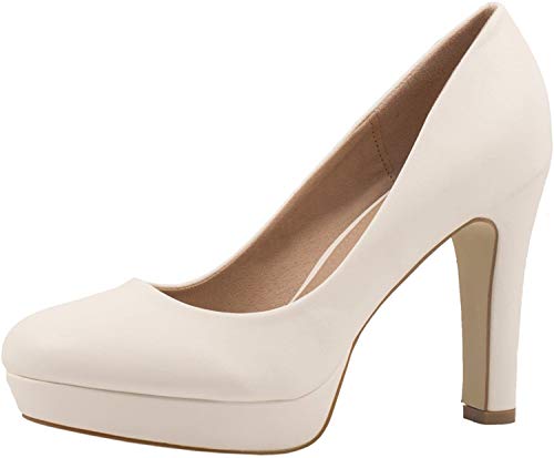 Elara Damen Pumps Plateau Chunkyrayan E22321-Weiss-38 von Elara