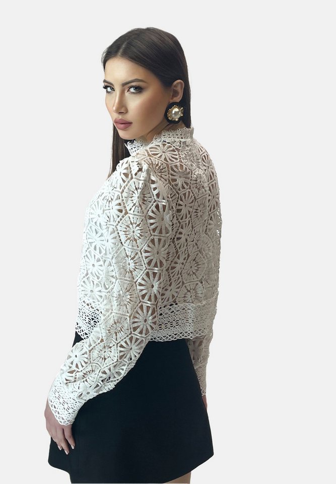 Elara Klassische Bluse Elara Damen Spitzenhemd (1-tlg) von Elara