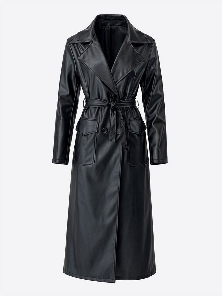 Elara Lederimitatmantel Elara Damen Trenchcoat (1-tlg) von Elara