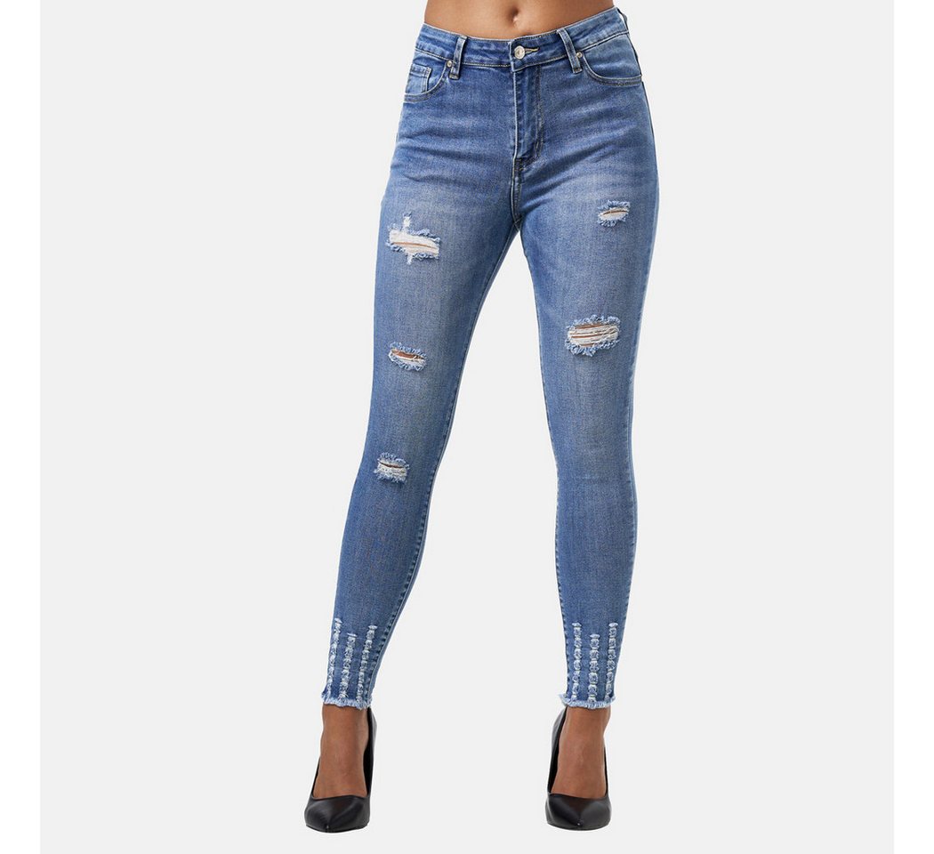 Elara Slim-fit-Jeans Highwaist Destroyed Jeans (1-tlg) von Elara