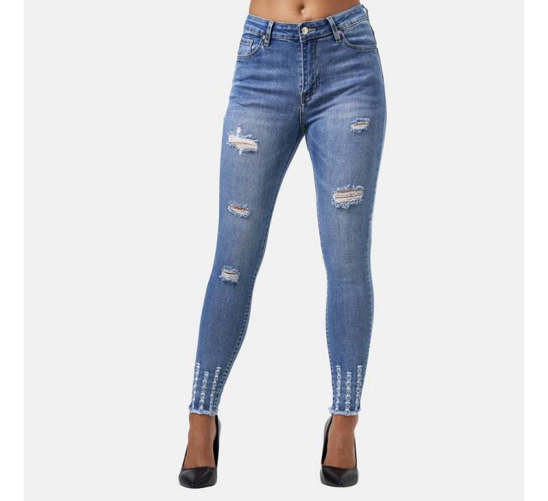 Elara Slim-fit-Jeans Highwaist Destroyed Jeans (1-tlg) von Elara