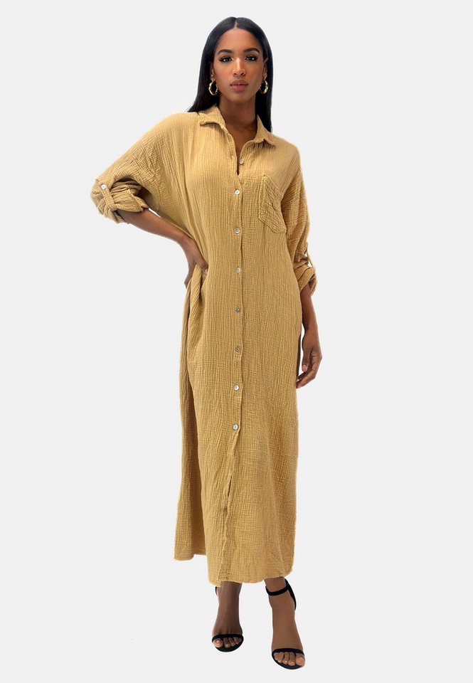 Elara Sommerkleid Elara Damen Musselin Kleid (1-tlg) von Elara