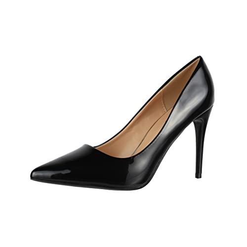 Elara Damen Pumps Stiletto Chunkyrayan B0-188 Black-37 von Elara