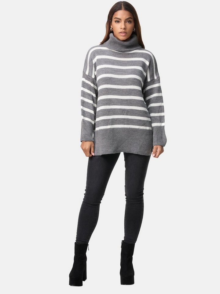 Elara Strickpullover Elara Damen Strickpullover Gestreift (1-tlg) von Elara