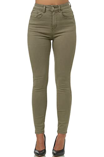 Elara Super High Waist Damen Hose Chunkyrayan EL12 Khaki 56 (8XL) von Elara