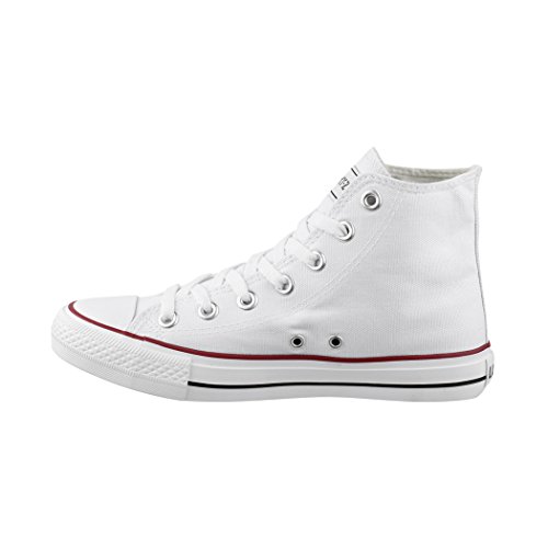 Elara Unisex Kult Sneaker Bequeme Sportschuhe fur Damen und Herren High Top Textil SchuheChunkyrayan Farbe :-White(weiß), Gr:-36 EU von Elara