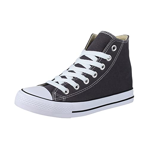 Elara Unisex Sneaker Damen Herren High Top DK.Grey 44 von Elara