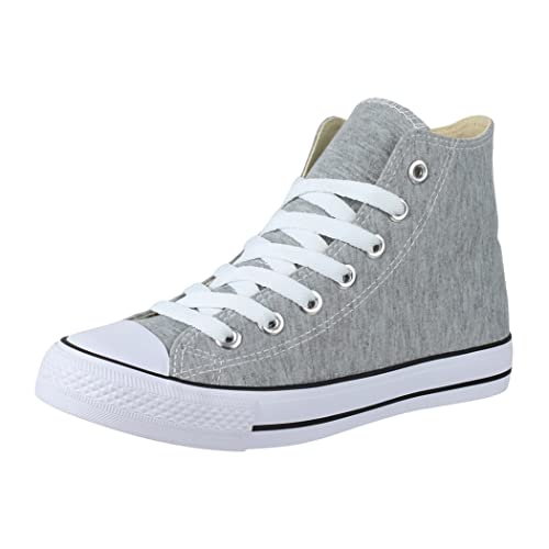 Elara Unisex Sneaker Damen Herren High Top LT.Grey 38 von Elara