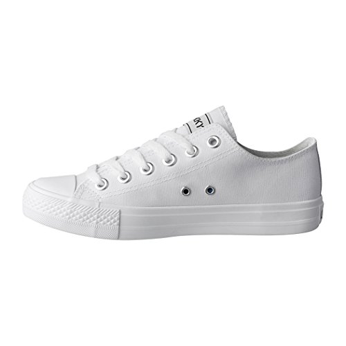 Elara Unisex Sneaker Damen Herren Low Top Chunkyrayan CA01/CB09 AllWhite-45 von Elara