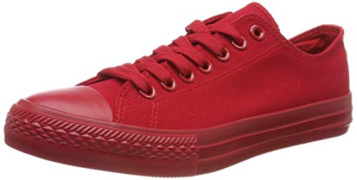 Elara Unisex Sneaker Damen Herren Low Top Chunkyrayan ZY9032/34-12 Red-41 von Elara