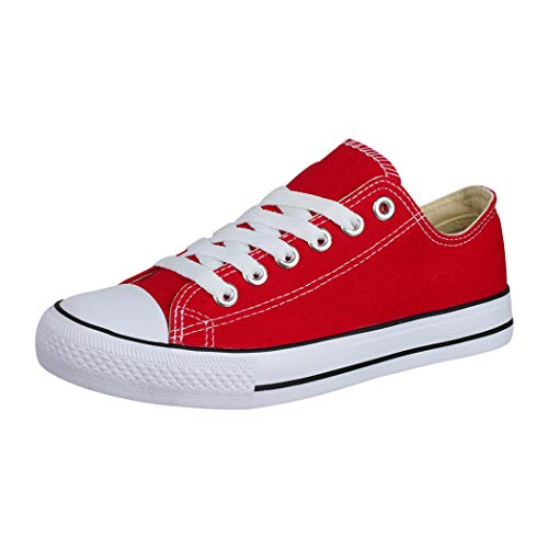 Elara Unisex Sneaker Low top Turnschuh Textil Chunkyrayan 36-46 A-YD3230-Rot-46 von Elara
