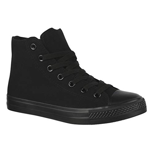 Elara Unisex Sneaker Totalschwarz-46 von Elara