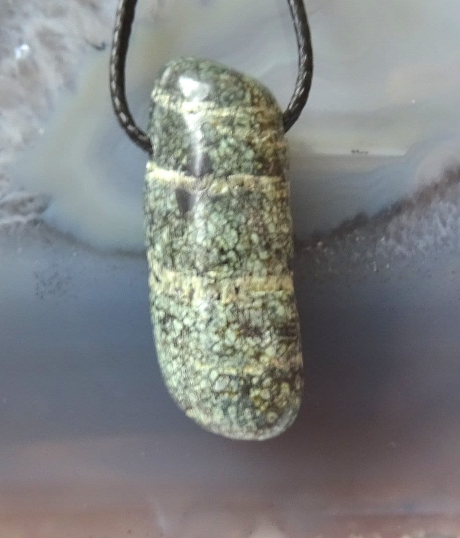 Serpentin Silberauge Mit Gratisband Aus Australien von ElasSteine