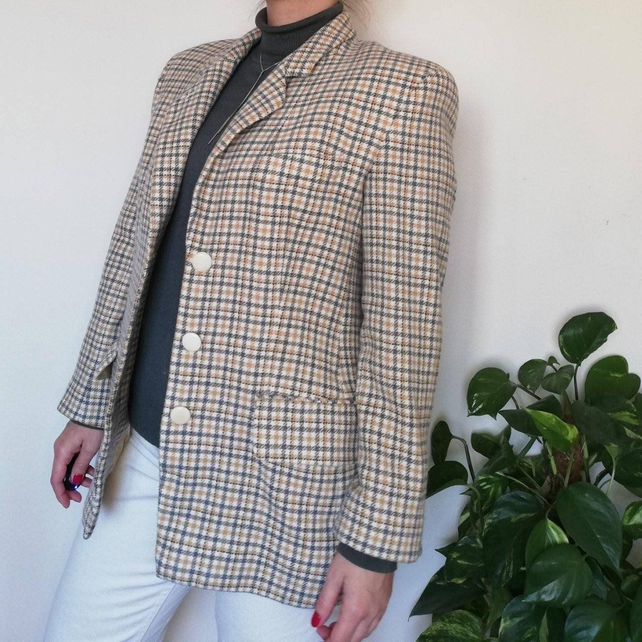 Vintage 90Er Jahre Wolle Und Kaschmir Tweed Karierte Blazer von ElasVintage