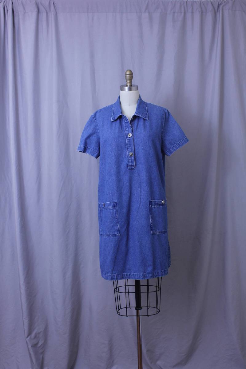 Jeans Shirt Kleid/Größe Zierlich 14 von ElasVintageFinds