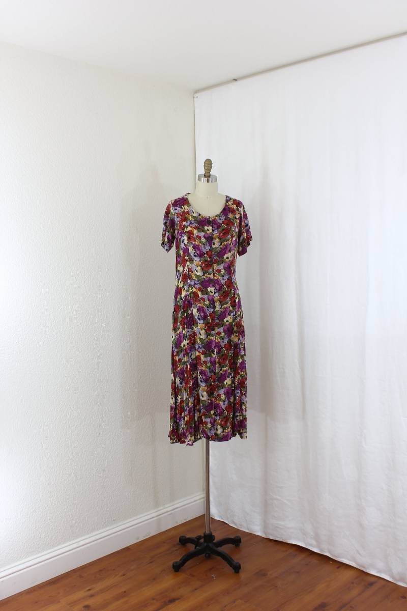 Moe Es Grunge Kleid Mit Blumen in Warmen Farben von ElasVintageFinds