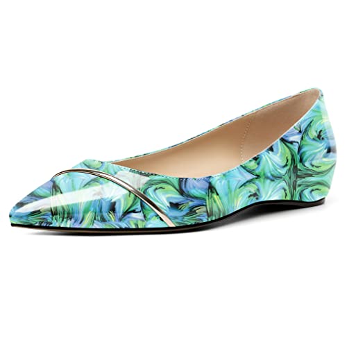 Elashe Damen Ballet Flats Spitze Flache Schuhe 2cm Slip On Low Heel Pumps Bequeme Hochzeit Schuhe Floral Grün EU37 Elashe Damen Ballet Flats Spitze Flache Schuhe 2cm Slip On Low Heel Pumps Bequeme Hochzeit Schuhe Floral Grün EU37 von Elashe