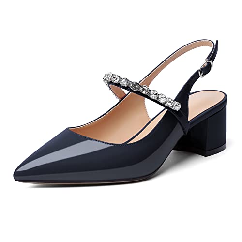 Elashe Damen Block Heel Pumps Spitz 2'' Mary Jane Abendschuhe Dunkelblau EU41 Elashe Damen Block Heel Pumps Spitz 2'' Mary Jane Abendschuhe Dunkelblau EU41 von Elashe