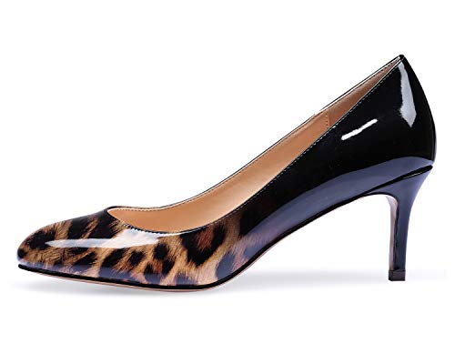 Elashe Damen Niedriger Absatz Pumps für Hochzeitsbräute Glück Slip On Runde Zehen Eleganz und Fest Taugliche Vielseitigkeit 6,5 cm Kitten Absatz Laopard Schwarz EU39 Elashe Damen Niedriger Absatz Pumps für Hochzeitsbräute Glück Slip On Runde Zehen Eleganz und Fest Taugliche Vielseitigkeit 6,5 cm Kitten Absatz Laopard Schwarz EU39 von Elashe