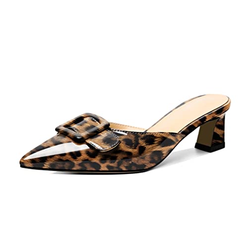 Elashe Pantoletten Damen Mit Absatz Bequem Sandalen Damen Sommer Kitten Heel Sandaletten Damen Sommerschuhe 5CM Leopard EU37 Elashe Pantoletten Damen Mit Absatz Bequem Sandalen Damen Sommer Kitten Heel Sandaletten Damen Sommerschuhe 5CM Leopard EU37 von Elashe