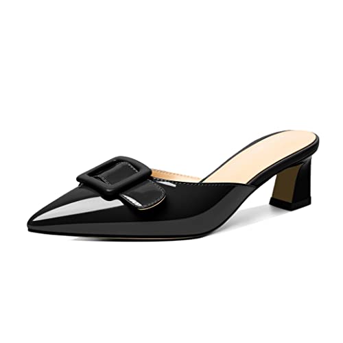 Elashe Pantoletten Damen Mit Absatz Bequem Sandalen Damen Sommer Kitten Heel Sandaletten Damen Sommerschuhe 5CM Schwarz EU43 Elashe Pantoletten Damen Mit Absatz Bequem Sandalen Damen Sommer Kitten Heel Sandaletten Damen Sommerschuhe 5CM Schwarz EU43 von Elashe