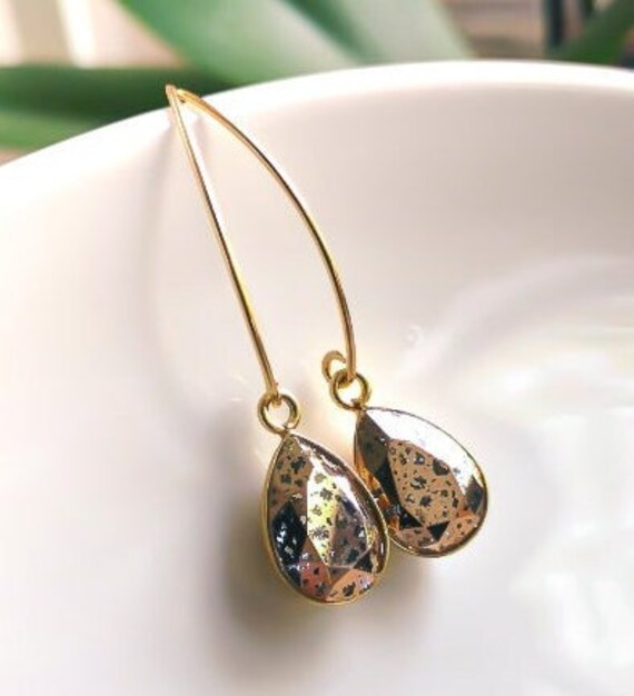statement Gold Ohrringe/Lange Kristall Brautjungfer Hochzeit Geschenk Geburtstagsgeschenk von Elayor