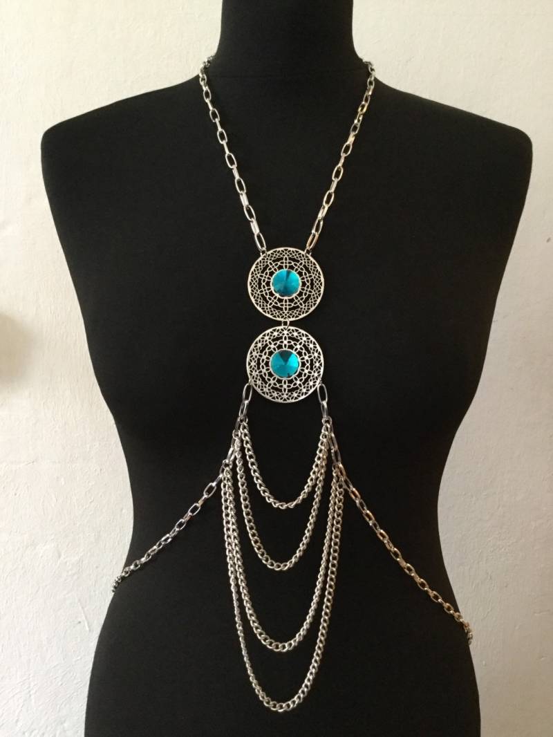 Bestseller, Sommer, Bodychain, Handgemachte Individuelle Halskette, Bodynecklace, Körperschmuck, Silberne Bestseller, Sommer, Bodychain, Handgemachte Individuelle Halskette, Bodynecklace, Körperschmuck, Silberne von ElbazardeKali