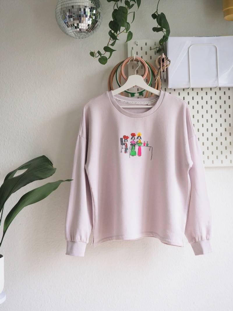 Hand Embroidered Sweatshirt Children's Drawing Hoodie von ElbeStitchLab