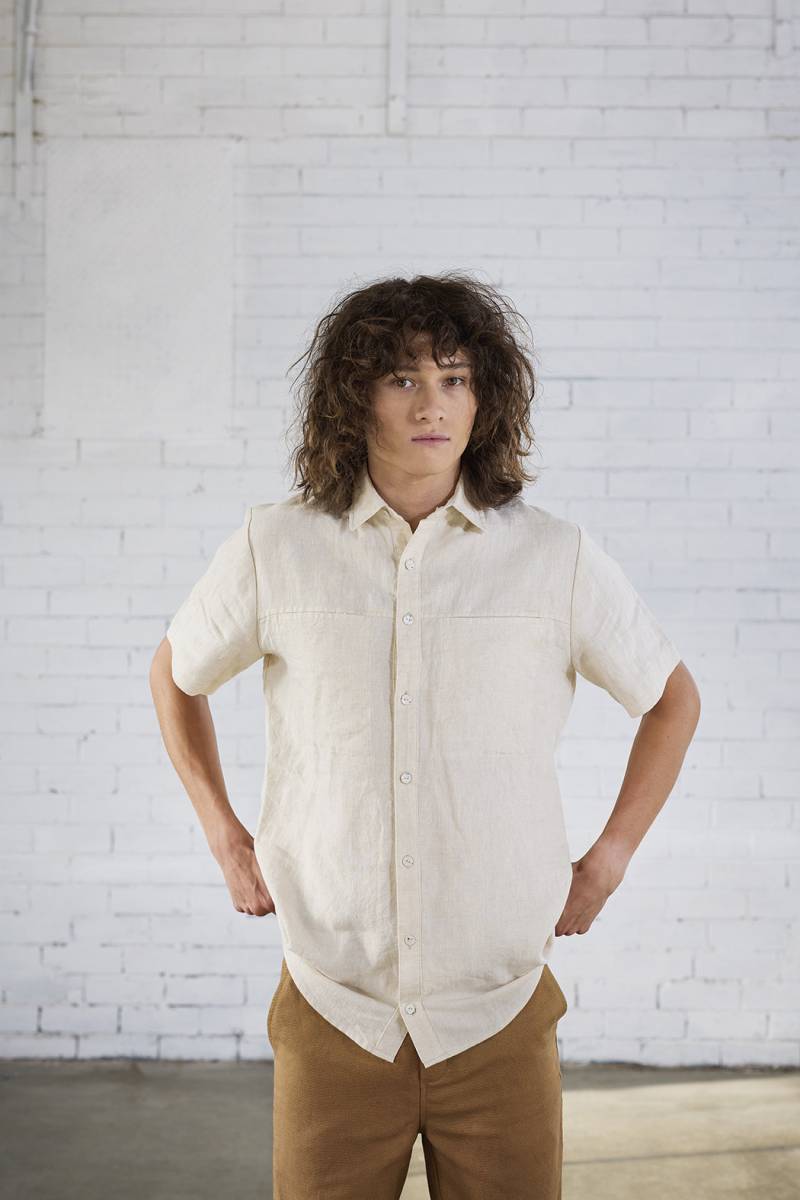 Sanders Button Up - Kleidermuster Aus Gewaschenem Leinen von ElbeTextiles