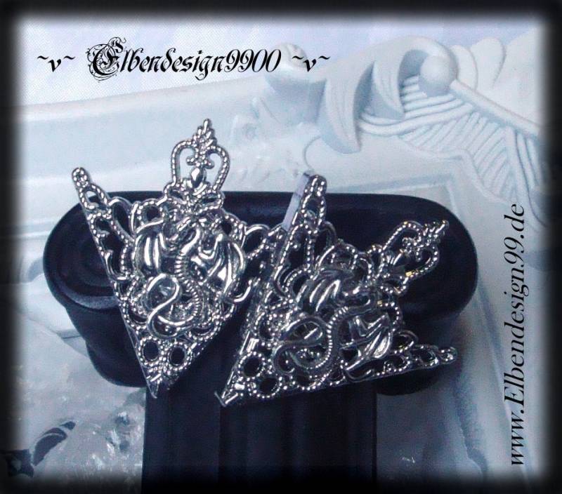 Kragenecken ~Dragon~ Schwarz Stecker Kragen Pins Wicca Pagan Göttin Gothic Broschen Steampunk Viktorianisch Mittelalter Renaissance Drachen von Elbendesign99