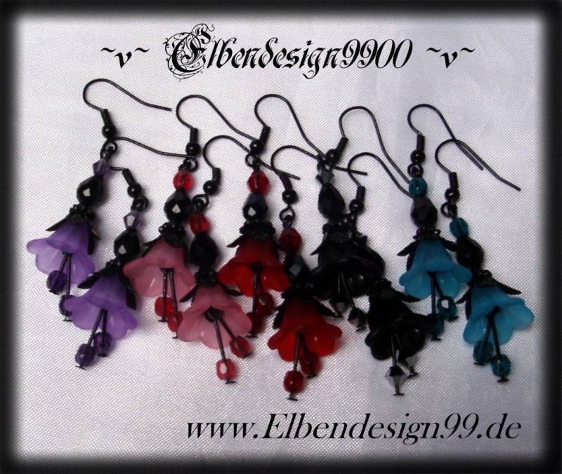 Ohrschmuck Dunkler Blütenzauber Gothic Steampunk Schwarze Blume Elfe Hexe 5 Farben Wählbar Ohrschmuck Dunkler Blütenzauber Gothic Steampunk Schwarze Blume Elfe Hexe 5 Farben Wählbar von ElbendesignsDarkside