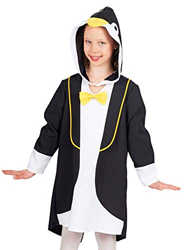 Andrea Moden Unisex Kinder Pinguin-Kleid mit Kapuze, Schwarz/Weiß/Gelb, 128 von Elbenwald