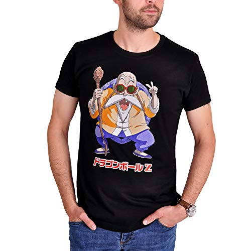 Dragon Ball Z Herren T-Shirt Muten Roshi Baumwolle schwarz - L von Elbenwald