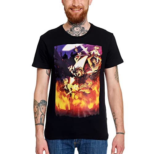 Elbenwald Black Clover T-Shirt mit Poster Frontprint für Herren Damen Unisex schwarz S von Elbenwald