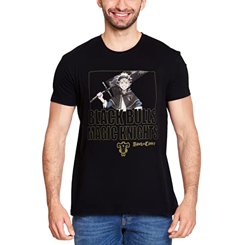 Elbenwald Black Clover T-Shirt mit Royal Knights Frontprint für Herren Damen Unisex schwarz S von Elbenwald