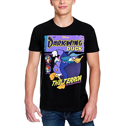 Elbenwald Darkwing Duck T-Shirt Comic Cover Frontprint Baumwolle Herren Damen schwarz - XL von Elbenwald