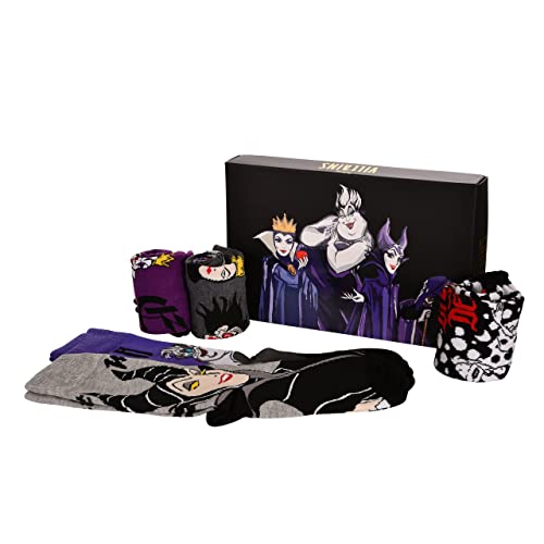 Elbenwald Disney Socken 5er Set mit Villains Motiven für Herren Damen Unisex 36-41 von Elbenwald