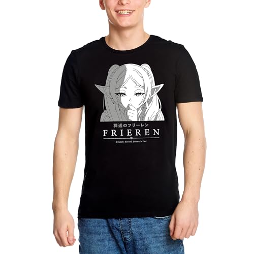 Elbenwald Frieren T-Shirt mit Character Motiv für Herren Damen Unisex Baumwolle Schwarz - XXL von Elbenwald