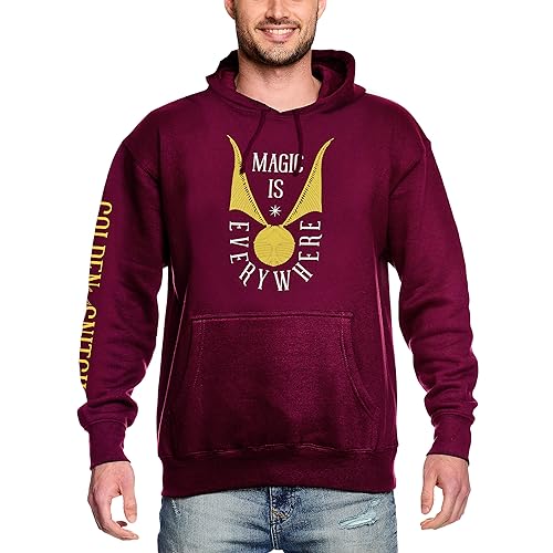 Elbenwald Harry Potter Goldener Schnatz Hoodie für Herren Damen Unisex Baumwolle rot - M von Elbenwald