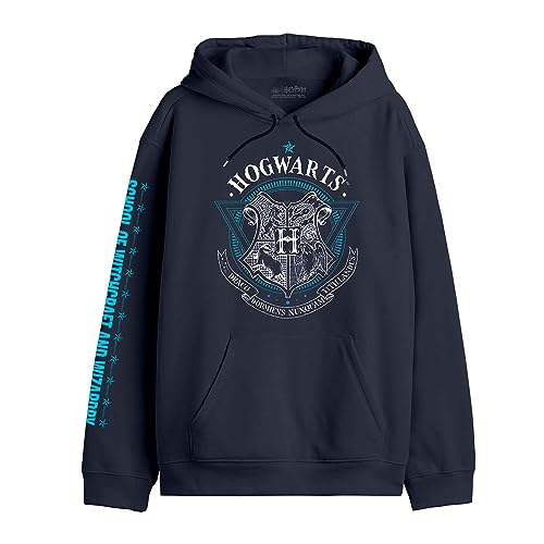 Elbenwald Harry Potter Hogwarts School of Witchcraft Hoodie für Herren Damen Unisex Baumwolle blau - S von Elbenwald