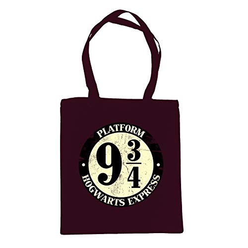 Elbenwald Harry Potter Shopper Beutel Gleis 9 ¾ Hogwarts Express Symbol Frontprint 38 x 41 cm Baumwolle schwarz von Elbenwald