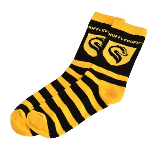 Elbenwald Harry Potter Socken Hufflepuff Wappen für Herren Damen Unisex Baumwolle Gelb-Schwarz - 40-43 von Elbenwald