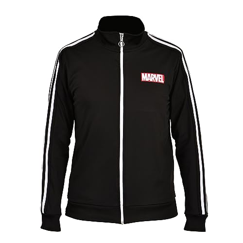 Elbenwald Marvel Trainingsjacke mit Logo Design für Herren Damen Unisex schwarz - M von Elbenwald