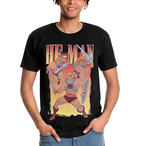 Elbenwald Masters of The Universe T-Shirt mit He-Man Motiv - Für Herren Damen Unisex - Baumwolle Schwarz - L von Elbenwald
