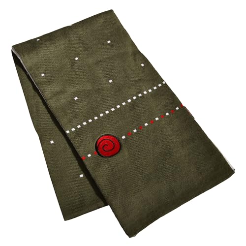 Elbenwald Naruto Schal - Kuschelweicher Schal mit Uzushiogakure Symbol Maße 170 x 23 cm mit Fransen für Herren Damen Unisex Grün von Elbenwald