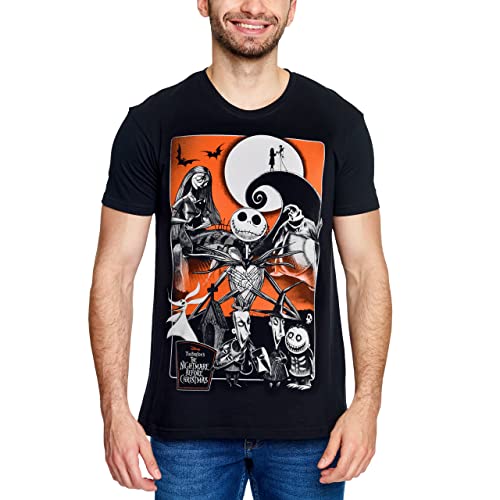 Elbenwald Nightmare Before Christmas T-Shirt mit Orange Moon Motiv für Herren Damen Unisex Baumwolle schwarz - XXL Elbenwald Nightmare Before Christmas T-Shirt mit Orange Moon Motiv für Herren Damen Unisex Baumwolle schwarz - XXL von Elbenwald